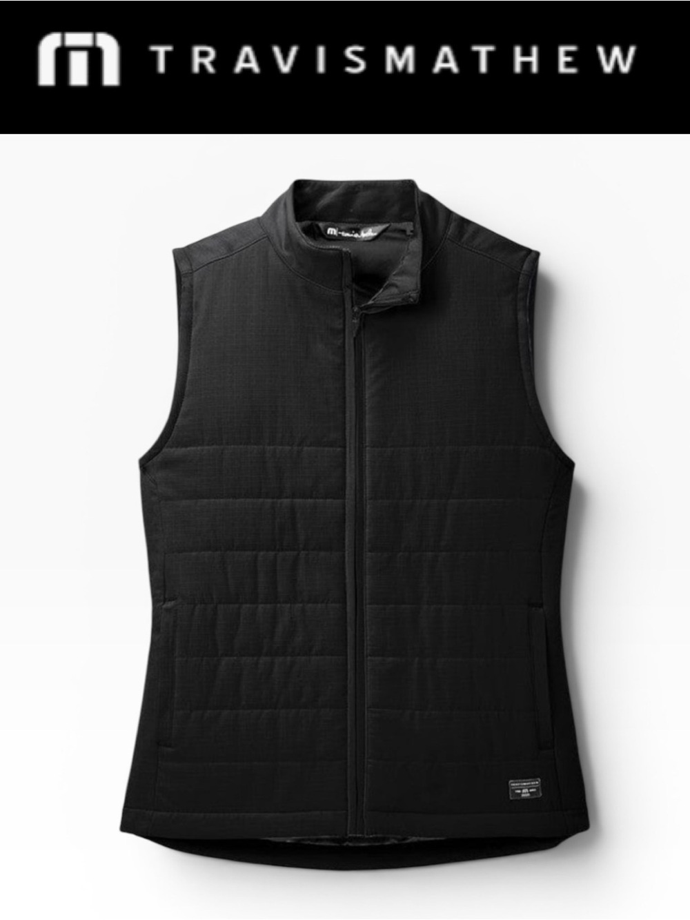 TRAVIS MATHEW WOMENS COLD BAY VEST BLACK QUILTED GOLF FRONT ZIP SIZE MEDIUM